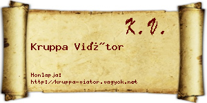 Kruppa Viátor névjegykártya